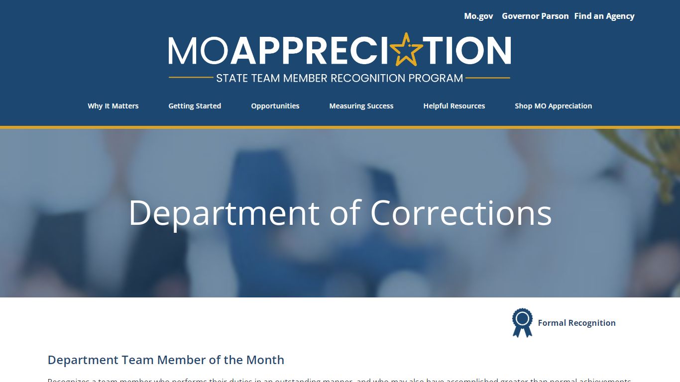 Department of Corrections – MO Appreciation - Missouri